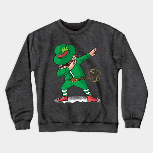 Dabbing or Farting Leprechaun Crewneck Sweatshirt by FartMerch